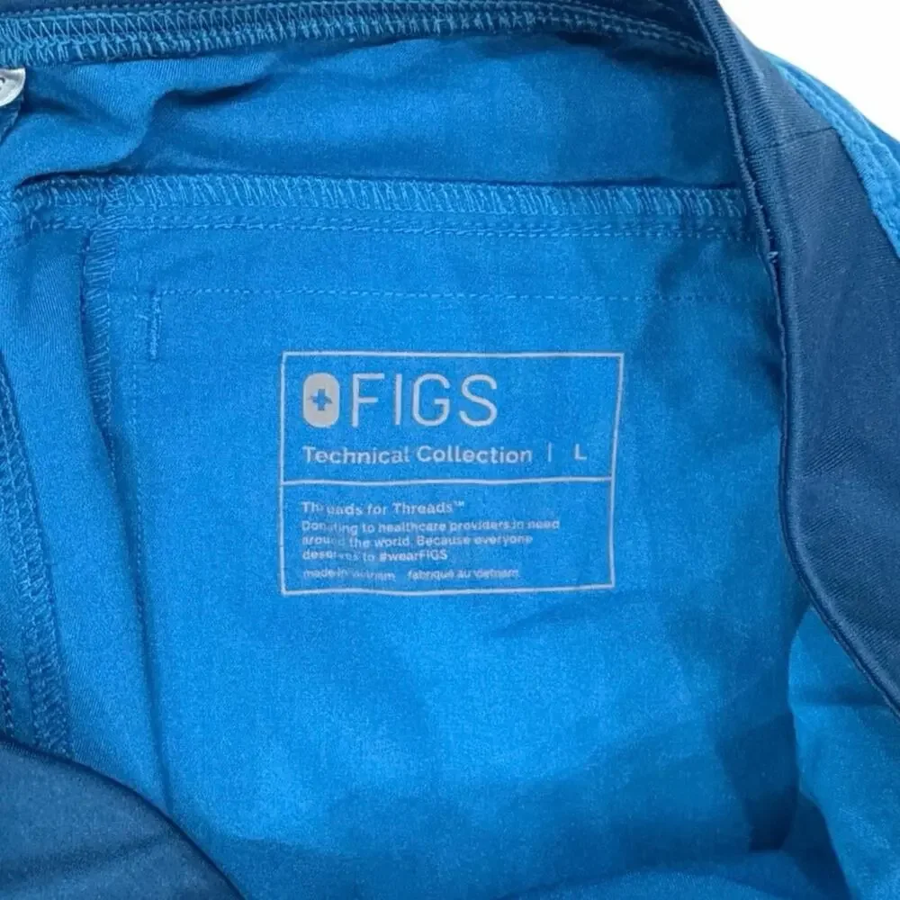 NWOT FIGS Technical Collection Men's Axim Cargo Scrub Pants Blue Size L